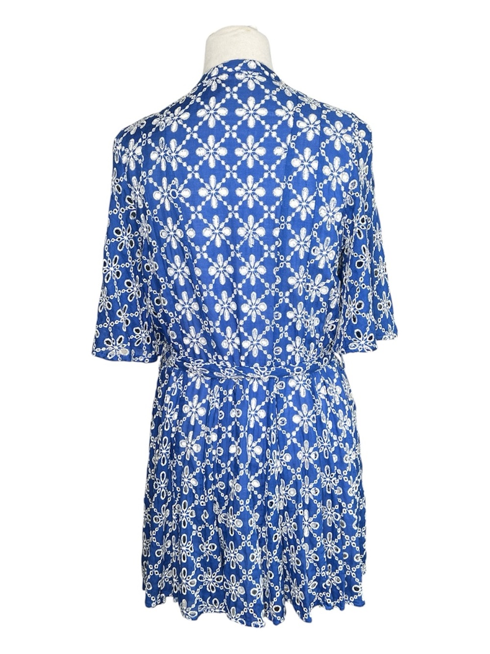 Zara Dress MD Short Cutwork Embroidered Flare Flirty Lined - Picture 4 of 12